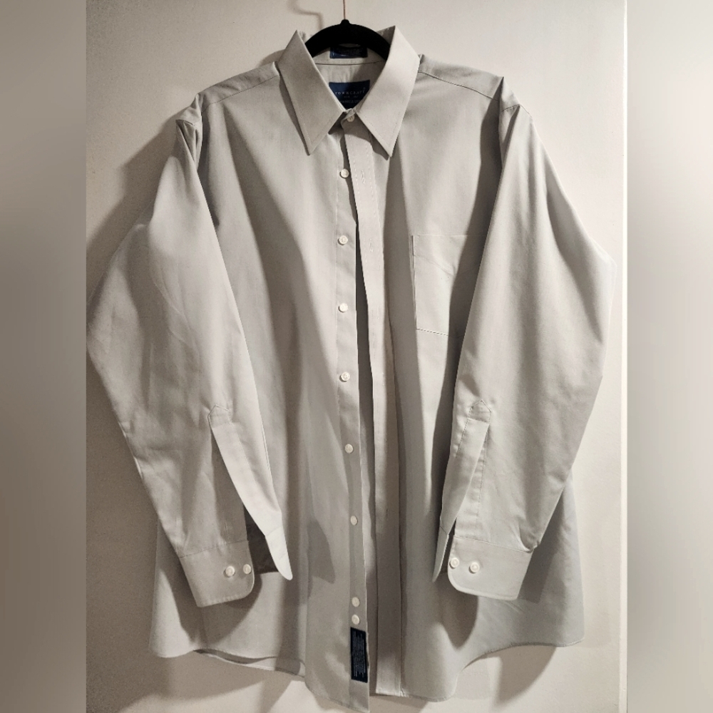 Towncraft Men's Wrinkle-Free Dress Shirt Gray